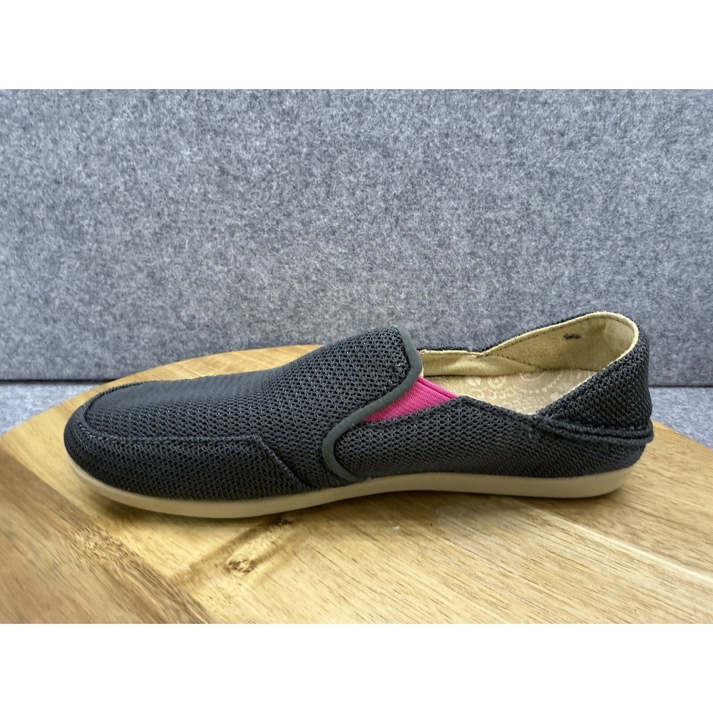 Olukai Waialua Mesh Gray‎ & Pink Casual Slip On Loafers Shoes Women's 5 - Picture 7 of 9